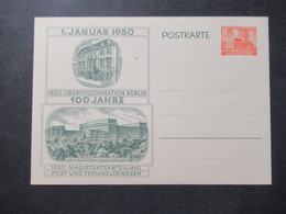 Berlin (West) 1950 Sonderpostkarte 100 Jahre Oberpostdirektion Berlin P 10 Ungebraucht - Postkaarten - Ongebruikt