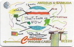 Antigua & Barbuda - C&W (GPT) - Vision Of Internet, Future Is Now - 177CATC (Dashed Ø) - 1997, 20.000ex, Used - Antigua U. Barbuda