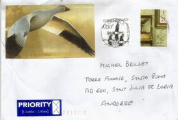 Oiseau Harelde Kakawi  (Canard Plongeur) Lettre De Finlande Adressée Andorre , 2022 - Storia Postale