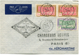 TOGO LETTRE PAR AVION VIA AEROMARITIME DEPART LOME 4 MARS 37 TOGO POUR LA FRANCE - Lettres & Documents