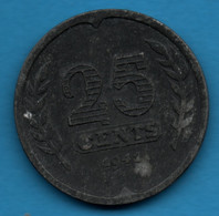 NEDERLAND 25 CENTS 1941 KM# 174 WWII - 25 Cent