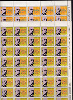 1972 Italia Italy Repubblica GIOVANNI VERGA 50 Serie Di 2 Valori In 2 Fogli MNH** 2 Sheets - Hojas Completas