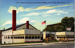 South Carolina Spartanburg Federal Community Recreation Building U S O Club Curteich - Spartanburg