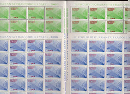 1970 Italia Repubblica RETE TELEFONICA 80 Serie Di 2 Valori In Doppio Foglio Di 40 MNH** TELEPHONE NETWORK Double Sheet - Complete Vellen