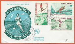 SPORT SKI NAUTIQUE POLYNESIE LETTRE FDC DE 1971 - Ski Nautique