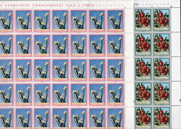 1967 Italia Italy Repubblica FLORA 50 Serie Di 2 Valori In 2 Fogli MNH** 2 FLORA Sheets - Complete Vellen