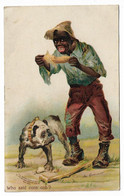 Postcard, Black Americana, Man And Dog, Signed Greiner, 1908. - Amérique