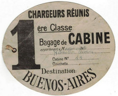 Papier Cartonné à Bagage Voyage Paquebot Destination Buenos-Aires Argentine Travel Luggage Amérique Du Sud En L'Etat - Other & Unclassified