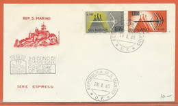 SPORT TIR A L'ARC SAINT MARIN LETTRE FDC DE 1965 - Bogenschiessen