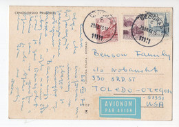 1973. YUGOSLAVIA,SERBIA,BELGRADE,AIRMAIL TO USA,MONTENEGRO MULTI VIEW POSTCARD,USED - Luchtpost