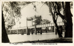 Australia, ROBINVALE, Vic, Railway And Traffic Bridge (1930s) Postcard - Autres & Non Classés