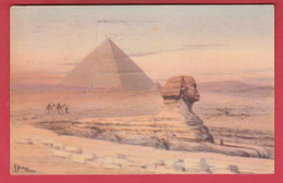 Egypt / Egypte - The Great Pyramid & The Sphinx -1935 ( To See The Back ) - Piramiden