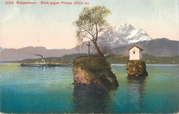 Switzerland Postcard Meggenhorn Blick Gegen Pilatus Steamboat Photoglob - Meggen