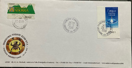 ANDORRA 2001,TRANSCULTURAL PSYCHOLOGY,ILLUSTRATED SPECIAL USED COVER, EUROPA,NAIGUA RIQUESA NATURAL, STAMP PLATET NUMBER - Brieven En Documenten