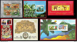 India 2006 Complete/ Full Set Of 6 Mini/ Miniature Sheets Year Pack Birds Flowers Art Dance Aroma MINIATURE SHEET MS MNH - Flamants