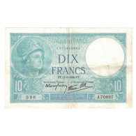 France, 10 Francs, Minerve, 1939, J.07867, TTB, Fayette:7.5, KM:84 - 10 F 1916-1942 ''Minerve''