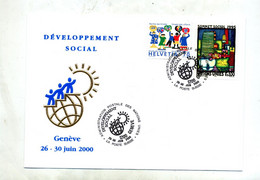 Lettre Cachet Geneve Developpement Social - Cartas & Documentos