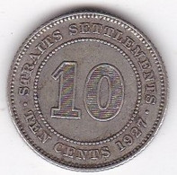 Straits Settlements , 10 Cents 1927 . George V. Argent. KM# 29b - Malaysie