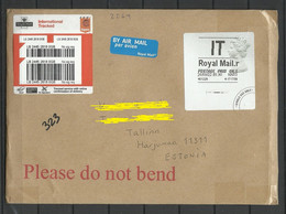 GREAT BRITAIN 2022 Registered Air Mail Cover To Estonia Queen Elizabeth Label - Sin Clasificación