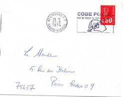 VIENNE / HAUTE - Dépt N° 87 = LIMOGES RP 1974 =  FLAMME SECAP Illustrée ' CODE POSTAL / Mot Passe' - Zipcode