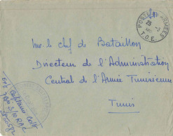 LETTRE FM SM POSTE AUX ARMEES 25/3/195?/ CDT 7 BAT 3/10RAC / SP 50582  DIRECTEUR ADMT ARMEE TUNISIENNE - Oorlog In Indochina En Vietnam