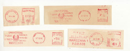 Poland Poczta Polska 1960s EMA METER Machine Stamp, Cover Cut, Cover Piece Lot See Scans (ds702) - Frankeermachines (EMA)