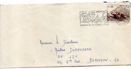 MONACO--1966--Lettre De Monte-Carlo  Pour BESANCON-25 (France)..tp Seul Sur Lettre Cachet  100ans De Monte-Carlo. - Briefe U. Dokumente