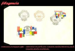 EUROPA. CHECOESLOVAQUIA. ENTEROS POSTALES. MATASELLO ESPECIAL 1980. SERVICIO FILATÉLICO. MATASELLO BRATISLAVA - Covers