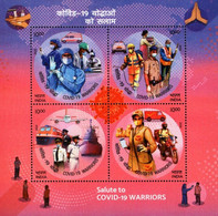 INDIA 2020 Salute To Pandemic / Covid-19 Warriors Miniature Sheet/SS MS MNH As Per Scan - Altri & Non Classificati