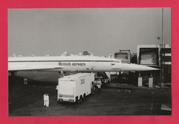 BELLE PHOTO REPRODUCTION AVION PLANE FLUGZEUG - CONCORDE BRITISH AIRWAYS - CAMION DE RAVITAILLEMENT - Aviation