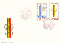 Romania 1965, FDC, UN, United Nations - Briefe U. Dokumente