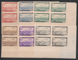 ALGERIE - 1946-47 - PA N°Yv. 1 à 6 - Série Avion En Blocs De 4 Non Dentelé / Imperf. - Neuf Luxe ** / MNH / Postfrisch - Airmail