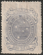 Brazil 1890 Sc 104b Bresil Yt 72a MH* Repaired Thin At Top Grey Blue - Ongebruikt