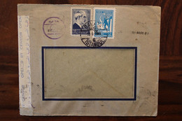 Turquie 1944 Turkey Air Mail Cover Censure Egyptienne Egypte Zensur Portugal Taxe Flamme Egyptian Censorship - Covers & Documents