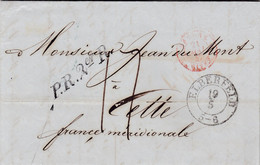 LAC Elberfeld (Allemagne) Pour Sète (34) - 19/05/1847 -CAD15 Route Moulins + Marque Entrée Prusse 3 Givet 3 -TM17 PR2erR - Entry Postmarks