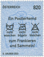 Austria - 2022 - Postman’s Uniform Shirt - Mint Stamp Made Of Old Postal Workers’ Uniform Shirts - Ungebraucht