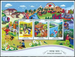 India 2015 SWACHH BHARAT MINIATURE SHEET MS MNH - Andere & Zonder Classificatie