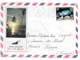 Polynésie Française--1982- Lettre Illustrée De PAPEETE  Pour ROPPE -90 ...tp  Poisson  Seul Sur Lettre..... ....à Saisir - Storia Postale