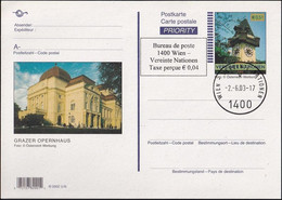 UNO WIEN 2003 Mi-Nr. P 15 Postkarte / Ganzsache O EST Used - Brieven En Documenten