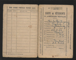 22 Ploezal Carte De Vêtements Délivrée En 07/1942 Avec Tickets - Ploëzal