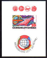 CZECHOSLOVAKIA 1980 Intercosmos Space Programme Imperforate Block MNH / **.  Michel Block 40B - Hojas Bloque