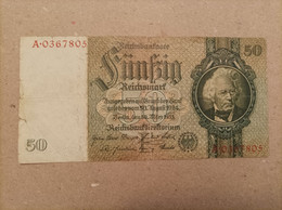 Billete De Alemania De 50 Reich Año 1933, Seria A, Nº Bajo - Te Identificeren