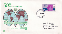 Great Britain UK 1969 Cover: International Labour Organisation; 50 Anniversary - IAO