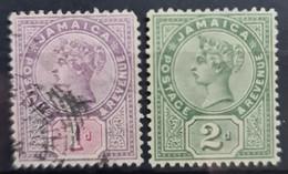 JAMAICA 1889 - Canceled - Sc# 24, 25 - Jamaïque (...-1961)