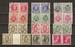 Belgique 1922/36 - Petit Lot De 12 Tête-bêche Dont KP 9 - 3MNH - 9° - 1 Avec Interpanneau/pont - Albert Ier - Léopold II - Kopstaande [KP] & Tussenpanelen [KT]