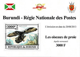 BURUNDI 2013 Mi 3245A BIRDS OF PREY VERREAUX'S EAGLE MINT MINIATURE SHEET ** - Blocks & Sheetlets