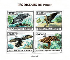 BURUNDI 2013 Mi 3243-3246A KLB BIRDS OF PREY MINT MINIATURE SHEET ** - Blocs-feuillets