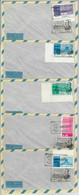 69191 - BRAZIL - POSTAL HISTORY - RHM C449 + A93/96 On 5 (FDC ?) COVERS 1960 - Autres & Non Classés