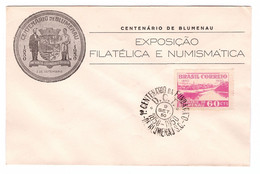 BRASIL. Centenario De Blumenau (1950). Sobre Conmemorativo Exposición Filatélica Y Numismática. - Booklets