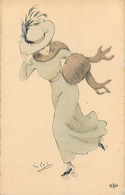 E. LESUEUR - ILLUSTRATEUR - FEMME - SPORT SKATING - PATINS à ROULETTES - ROLLER - CARTE TRES BON ETAT - Lesueur